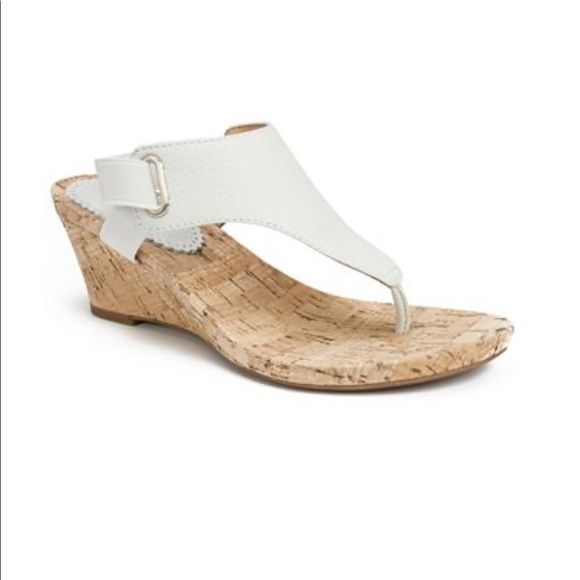 small wedge white sandals